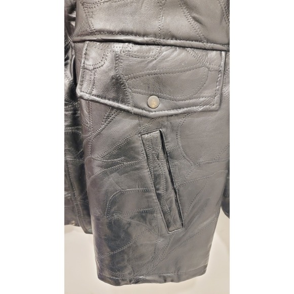Maxam® Brand Italian Mosaic™ Design Genuine Top Grain Lambskin Leather Jacket‎ L - Picture 12 of 12